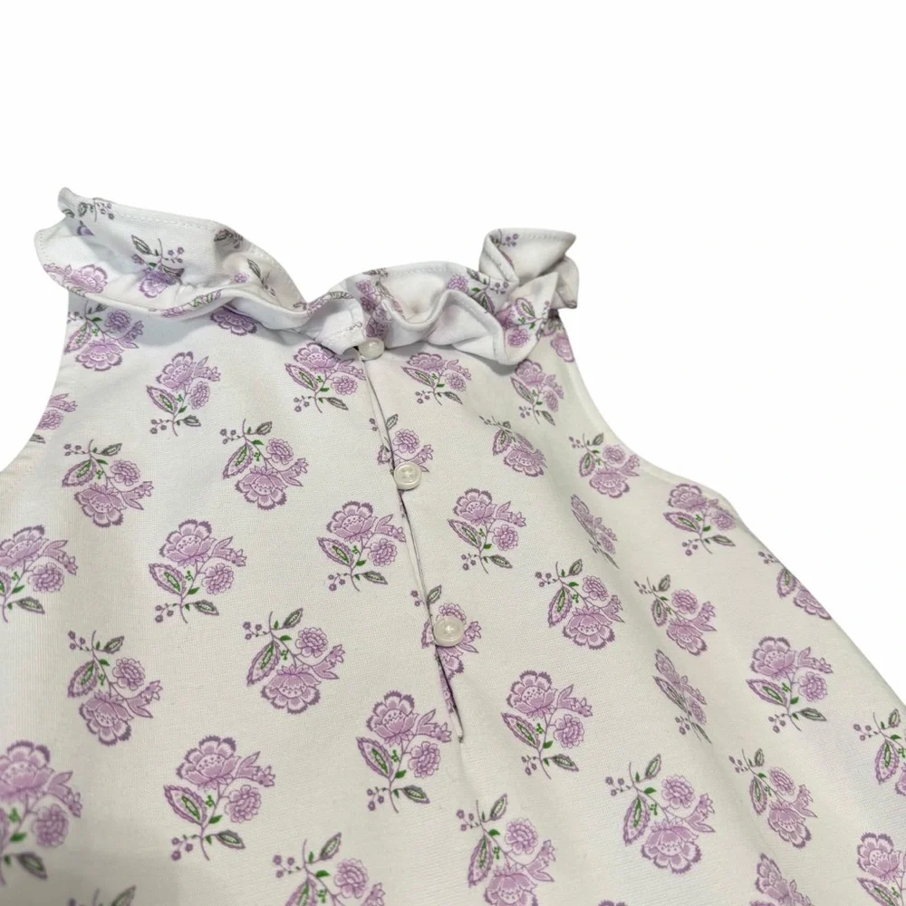 Janie and Jack Girls Floral Tiered Sleeveless Ruffle Dress | Purple | Size 8